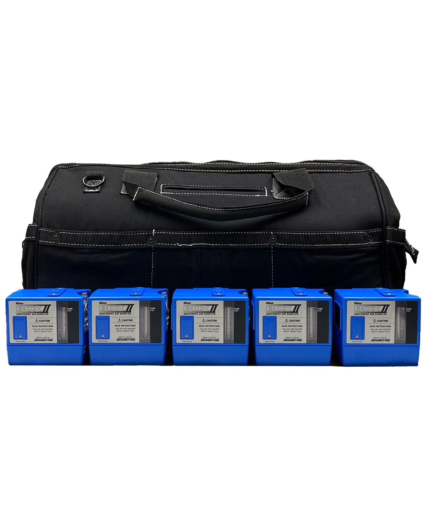 Sensidyne Gilian BDX-II 5-Pump Kit with ems 5 station charger in 20" CANVAS WORK BAG w/custom foam