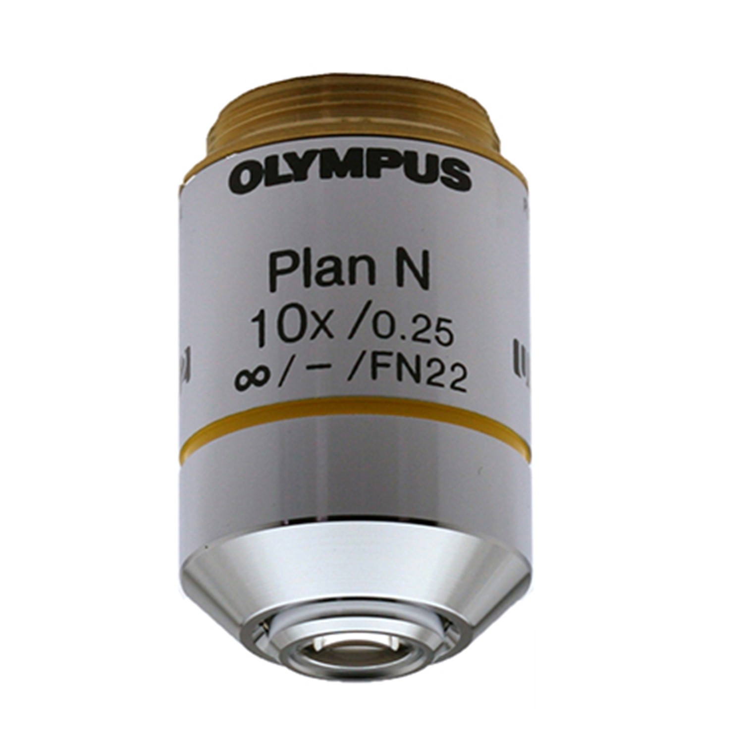 Olympus Plan Achromat 10X Objective, NA 0.25, WD 10.6MM ; PLN10X