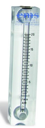 Economy Field rotameter, 2-20 LPM (Includes 2 Brass Barb Adapters)